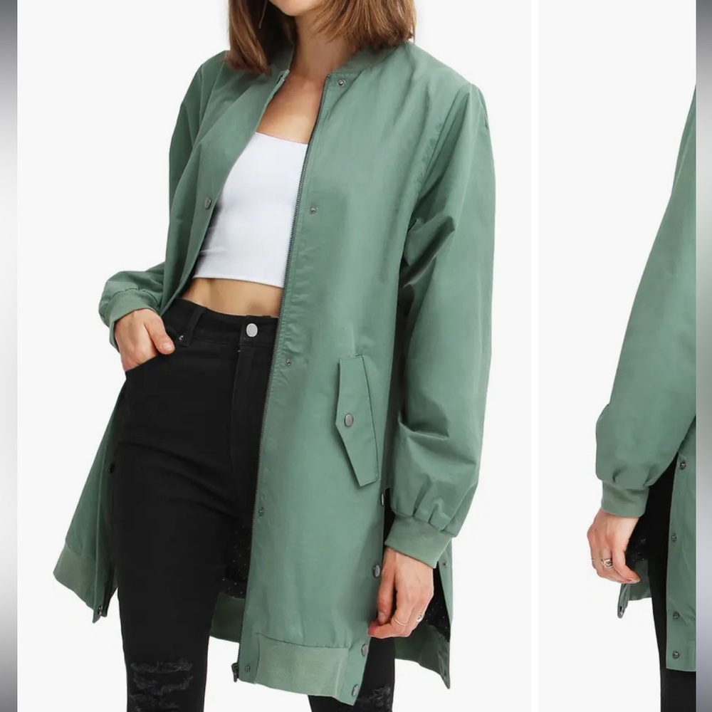 NWT BELLE AND BLOOM Chasing You Long Bomber Jacket - Small